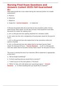 Nursing Final Exam Questions and Answers &lpar;Latest 2025&rpar; fall Guaranteed A&plus;&period;