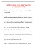 ACCT 340 FINAL EXAM QUESTIONS AND ACCURATE ANSWERS 