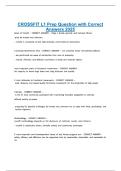 CROSSFIT L1 Prep Question with Correct Answers
