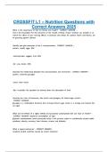 CROSSFIT L1 &ndash; Nutrition Questions with Correct Answers