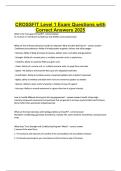 CROSSFIT Level 1 Exam Questions with Correct Answers 