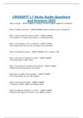 CROSSFIT L1 Study Guide Questions and Answers