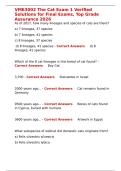 VME3002 The Cat Exam 1 Verified Solutions for Final Exams&comma; Top Grade Assurance 2026