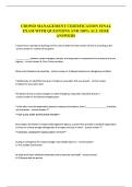 CROWD MANAGEMENT CERTIFICATION FINAL EXERCISE&period;&period;&period;QUESTIONS AND 100&percnt;- ALL SURE ANSWERS&period;