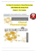 Test Bank &ndash; Introductory Clinical Pharmacology&comma; 12th Edition &lpar;Susan Ford&rpar;