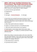 HESI CAT Exam Verified Solutions for Final Exams&comma; Top Grade Assurance 2026