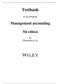 Test Bank for Management Accounting&comma; 5th Edition &ndash; Eldenburg&comma; Brooks & Vesty &vert; Verified Questions & Answers &vert; 2025&sol;2026 Update