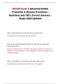 NU 629 Exam 2 Advanced Health Promotion & Disease Prevention &vert; Questions and 100&percnt; Correct Answers &ndash; Regis&vert; 2026 Updated