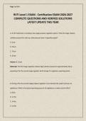 RVTI Level 1 EXAM - Certification EXAM  COMPLETE QUESTIONS AND VERIFIED SOLUTIONS LATEST UPDATE THIS YEAR