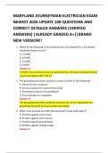 MARYLAND JOURNEYMAN ELECTRICIAN EXAM  NEWEST 2026 UPDATE 100 QUESTIONS AND  CORRECT DETAILED ANSWERS &lpar;VERIFIED  ANSWERS&rpar; &vert;ALREADY GRADED A&plus;&vert;&vert;BRAND  NEW VERSION&excl;&excl;  