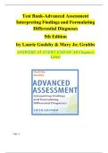 Advanced Assessment&colon; Interpreting Findings and Formulating Differential Diagnoses &ndash; 5th Edition &lpar;Laurie Goolsby & Mary Jo Grubbs&rpar; &ndash; Complete Test Bank with Answers for All Chapters &lpar;Latest Edition&rpar;