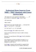 Professional Home Inspector Exam  NHIE &sol; TREC Questions with Correct  Answers latest