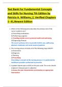 Test Bank For Fundamental Concepts  and Skills for Nursing 7th Edition by  Patricia A&period; Williams&comma;&vert;&vert; Verified Chapters  1- 41&comma;Newest Edition