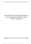 SOLUTIONS MANUAL for Statistics for Management and Economics 11th Edition by Gerald Keller 2024 &vert;&vert; All Chapters &lpar; 1-18 &rpar; With Appendix &lpar; A&comma;B&comma; C &rpar; A&plus;