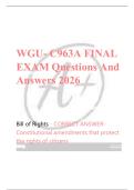 WGU C963A &ndash; Final Exam Practice Set with Verified Questions and Correct Answers &lpar;2026 Edition&rpar;