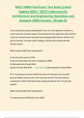 WGU D488 Final Exam Test Bank &lpar;Latest Update 2026 &sol; 2027&rpar; Cybersecurity Architecture and Engineering Questions and Answers 100&percnt; Correct - &lbrace;Grade A&rcub;