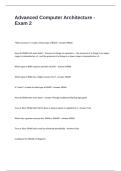 Advanced Computer Architecture - Exam 2 Questions and Answers