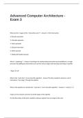 Advanced Computer Architecture - Exam 3 Questions and Answers