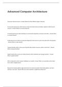 Advanced Computer Architecture Exam Questions and Answers