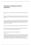 Computer Architecture 120-CT Questions and Answers