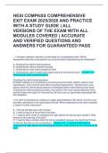 HESI COMPASS COMPREHENSIVE EXIT EXAM 2025&sol;2026 AND PRACTICE   WITH A STUDY GUIDE &vert; ALL VERSIONS OF THE EXAM WITH ALL MODULES COVERED &vert; ACCURATE AND VERIFIED QUESTIONS AND ANSWERS FOR GUARANTEED PASS  