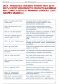 DECA - Performance Indicators  NEWEST EXAM 2026 2027NEWEST VERSION WITH COMPLETE QUESTIONS  AND CORRECT DETAILED ANSWERS VERIFIED 100&percnt;  ALREADY GRADED A&plus;