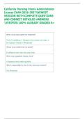 California Nursing Home Administrator  License EXAM 2026-2027NEWEST  VERSION WITH COMPLETE QUESTIONS  AND CORRECT DETAILED ANSWERS  VERIFIED 100&percnt; ALREADY GRADED A&plus; 