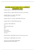 CSOWM QUESTIONS WITH CORRECT ANSWERS