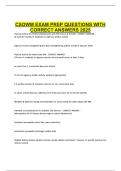 CSOWM EXAM PREP QUESTIONS WITH CORRECT ANSWERS