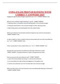 CSWA EXAM PREP QUESTIONS WITH CORRECT ANSWERS