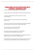 CSWA SIMULATION QUESTIONS WITH CORRECT ANSWERS 