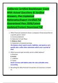 California Certified Bookkeeper Exam With Actual Questions & Verified Answers&comma; Plus Explained Rationales&sol;Expert Verified For Guaranteed Pass 2026&sol;Latest Updated&sol;Instant Download Pdf