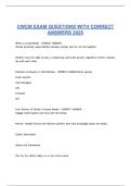 CWCM EXAM QUESTIONS WITH CORRECT ANSWERS 