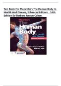 Test Bank For Memmler's The Human Body in Health and Disease&comma; Enhanced Edition&colon; &period; 14th Edition By Barbara Janson Cohen&period; Qualified Questions & Answers &vert; Latest Edition 2026