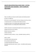 HEALTH EDUCATION FINAL EXAM 2026 &vert; ACTUAL QUESTIONS AND ANSWERS &vert; WITH COMPLETE SOLUTION&excl;&excl;