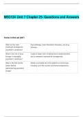 NSG124 Unit 7 Chapter 25- Questions and Answers