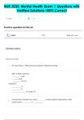 NUR 2030&colon; Mental Health Exam 1 Questions with  Verified Solutions 100&percnt; Correct