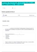 NUR 2030 Mental Health Exam 2 Questions with  Verified Solutions 100&percnt; Correct