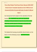 Perry Real Estate Final Exam Exam Newest 2026-2027  Actual Exam Complete Questions And 100&percnt;Correct  Answers&lpar;Verified Answers&rpar;&vert;Already Graded A&plus;&vert;Brand  New&excl;&excl; 