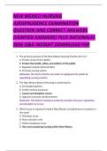NEW MEXICO NURSING  JURISPRUDENCE EXAMINATION  QUESTION AND CORRECT ANSWERS  &lpar;VERIFIED ANSWERS&rpar; PLUS RATIONALES  2026 Q&A INSTANT DOWNLOAD PDF 