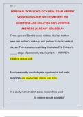 PERSONALITY PSYCHOLOGY FINAL EXAM NEWEST  VERSION 2026-2027 WITH COMPLETE 250  QUESTIONS AND SOLUTION 100&percnt; VERIFIED  ANSWERS &vert;ALREADY  GRADED A&plus;