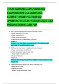 TEXAS NURSING JURISPRUDENCE  EXAMINATION QUESTION AND  CORRECT ANSWERS &lpar;VERIFIED  ANSWERS&rpar; PLUS RATIONALES 2026 Q&A  INSTANT DOWNLOAD PDF 