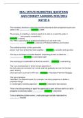 REAL ESTATE MARKETING QUESTIONS  AND CORRECT ANSWERS 2025&sol;2026  RATED A