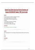 General Crane Safety Exam Practice Questions and  Answers &vert;Fall 2026&sol;2027 Update &vert; 100&percnt; Correct Latest