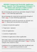 MDARD Commercial Pesticide Applicator  Exam&colon; Aquatic Pest Management &lpar;Category 5&rpar;  Questions and Answers &lpar;100&percnt; Correct  Answers&rpar; Already Graded A&plus;