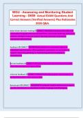 WGU - Assessing and Monitoring Student Learning - D659  Actual EXAM Questions And Correct Answers &lpar;Verified Answers&rpar; Plus Rationales 2026 Q&A&period;