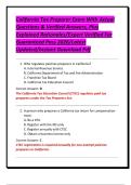 California Tax Preparer Exam With Actual Questions & Verified Answers&comma; Plus Explained Rationales&sol;Expert Verified For Guaranteed Pass 2026&sol;Latest Updated&sol;Instant Download Pdf