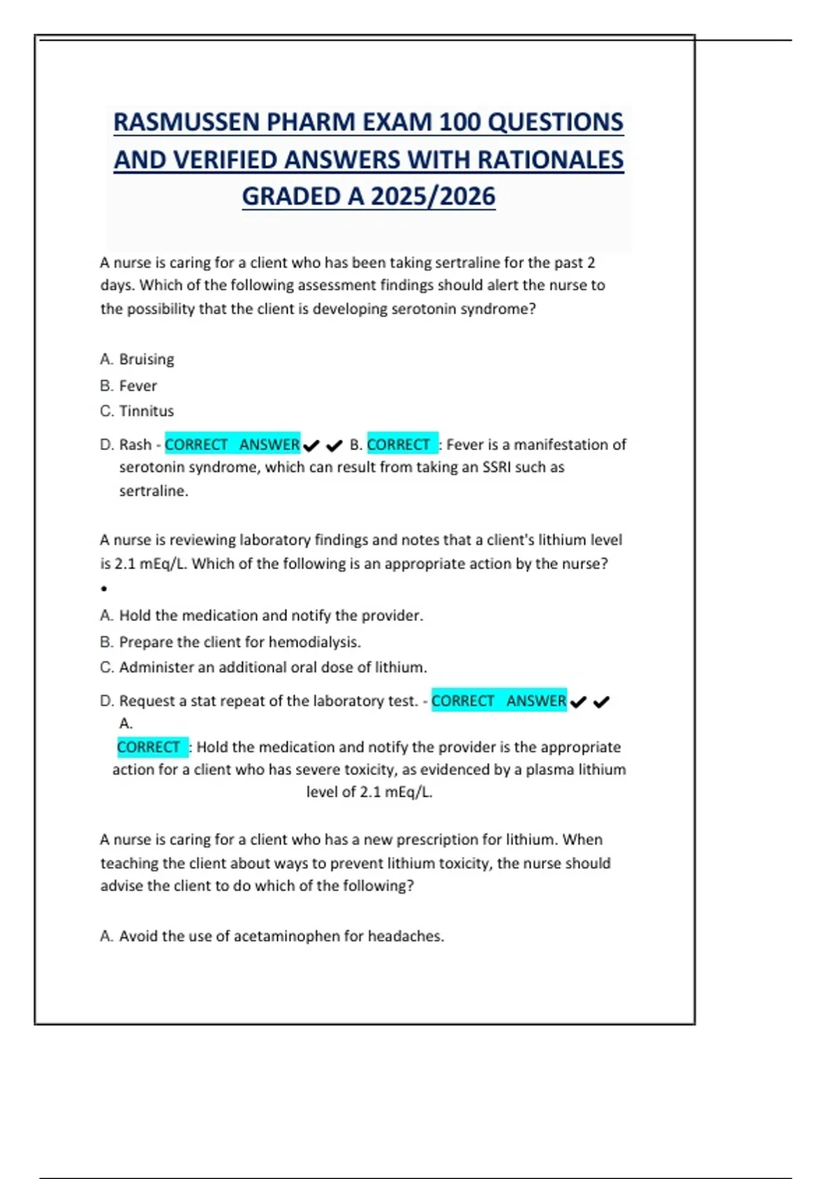 RASMUSSEN COLLEGE MDC 1 EXAM 1 QUESTIONS AND ANSWERS LATEST UPDATE 2025 ...