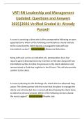 VATI RN Leadership and Management   Updated&colon; Questions and Answers  2025&vert;2026 Verified Graded A&plus; Already  Passed&excl; 