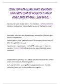 WCU PHYS 261 Final Exam Questions  And 100&percnt; Verified Answers &vert; Latest  2025&sol; 2026 Update &vert; Graded A&plus;
